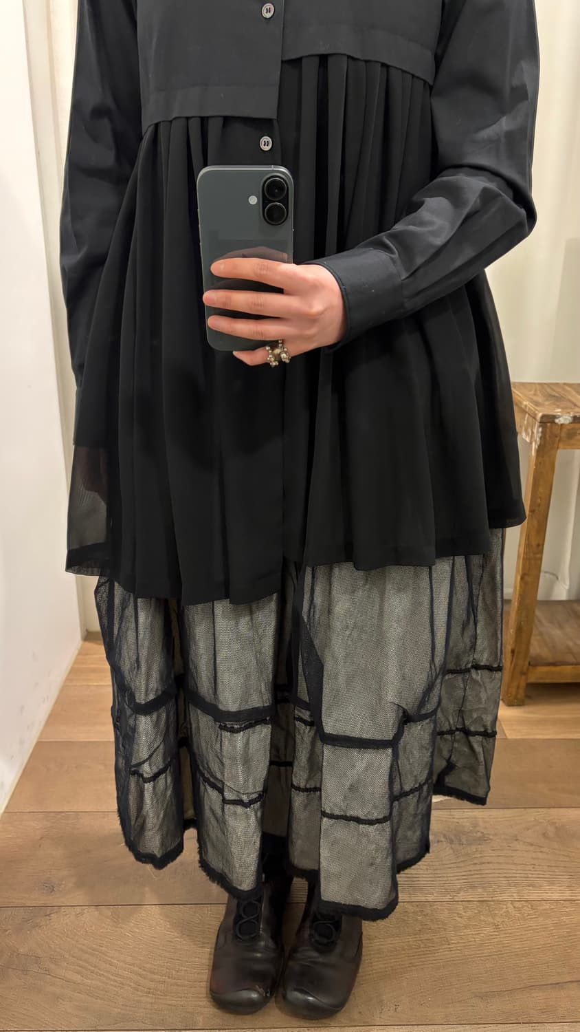 Tulle Layer Line Detail Skirt 상품이미지3