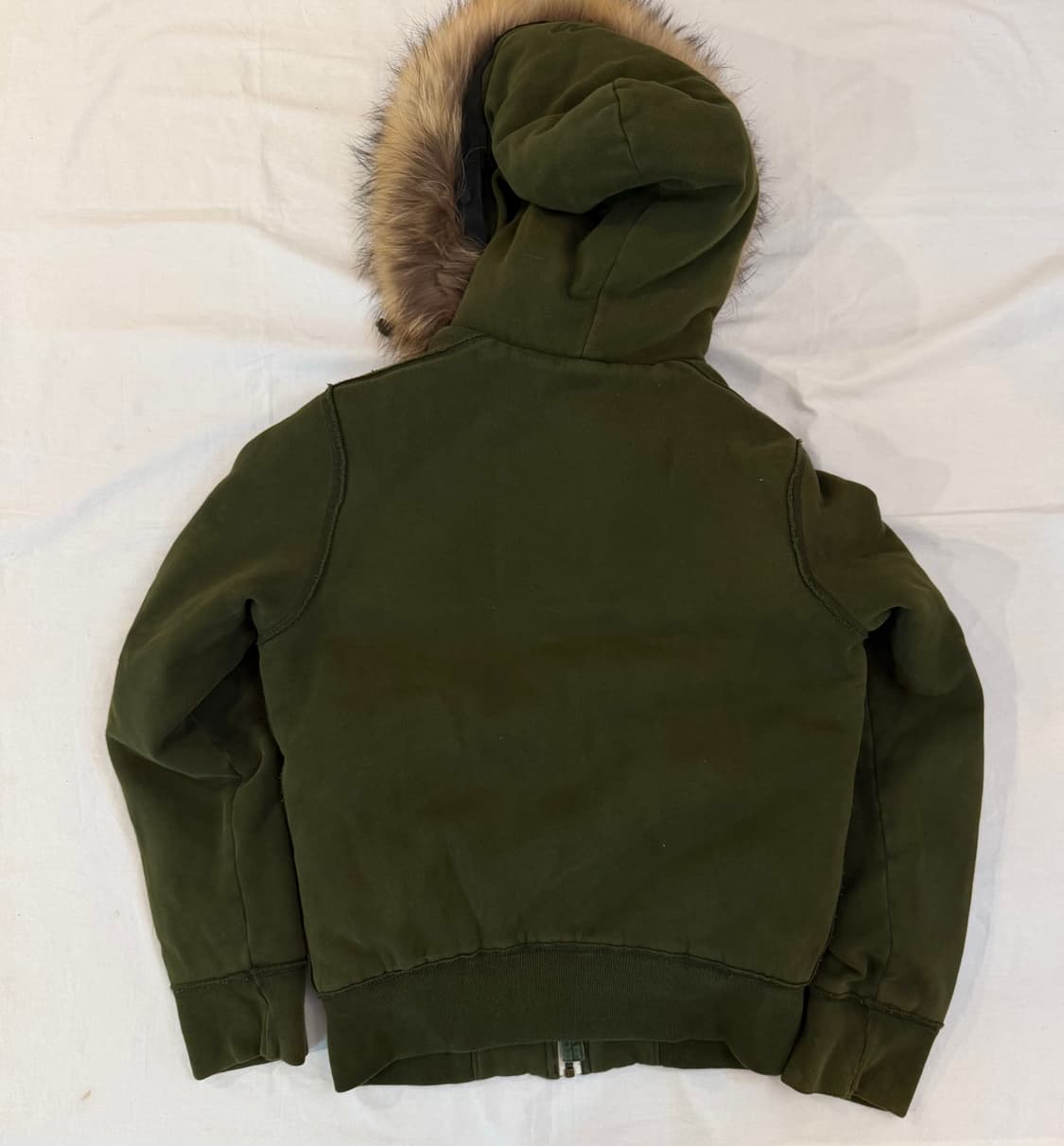 홀리스터 보아털 울프죠 퍼 후드집업 카키 상품이미지4