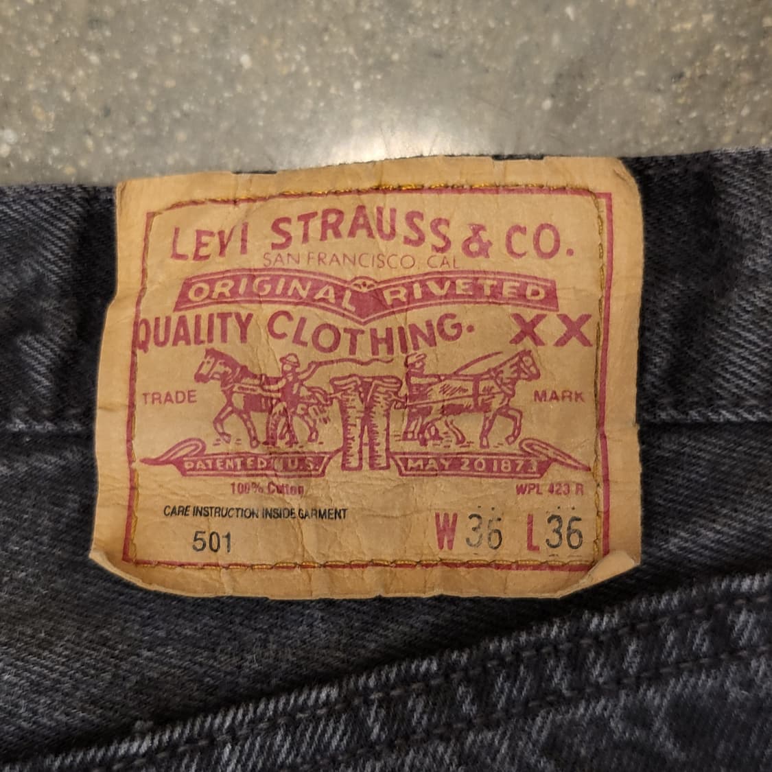 90s Made in USA 빈티지 리바이스501 블랙진 데님팬츠 청바지 상품이미지9