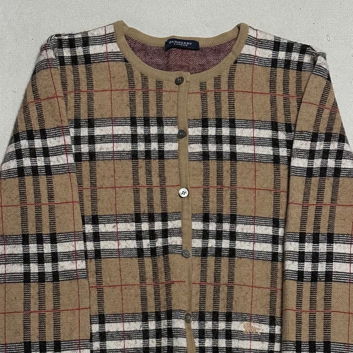 S 버버리 노바체크 여성용 라운드넥 가디건 상품이미지1