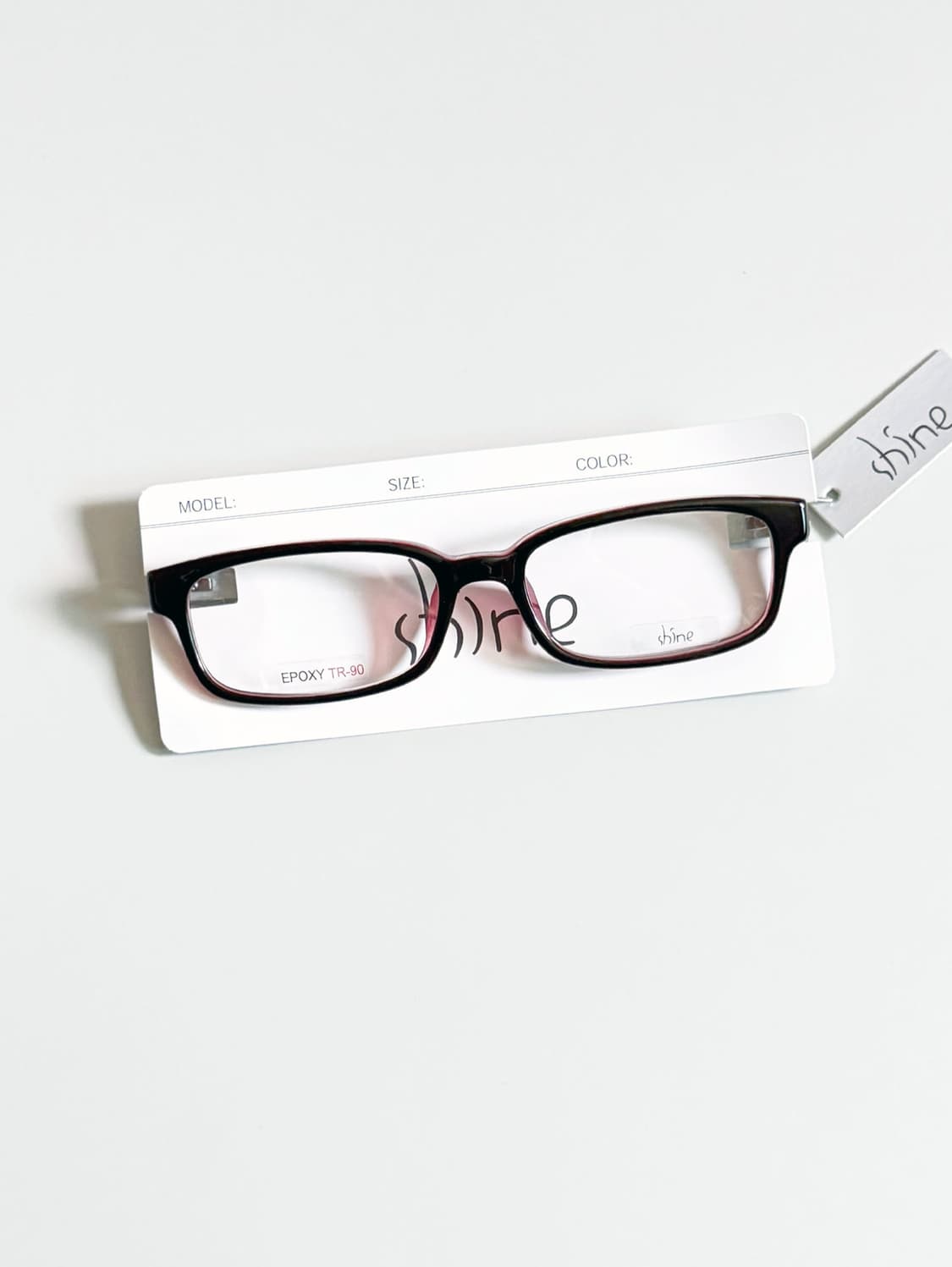 SHINE TVSQ 블랙 뿔테 스퀘어 프레임 빈티지 안경 상품이미지1