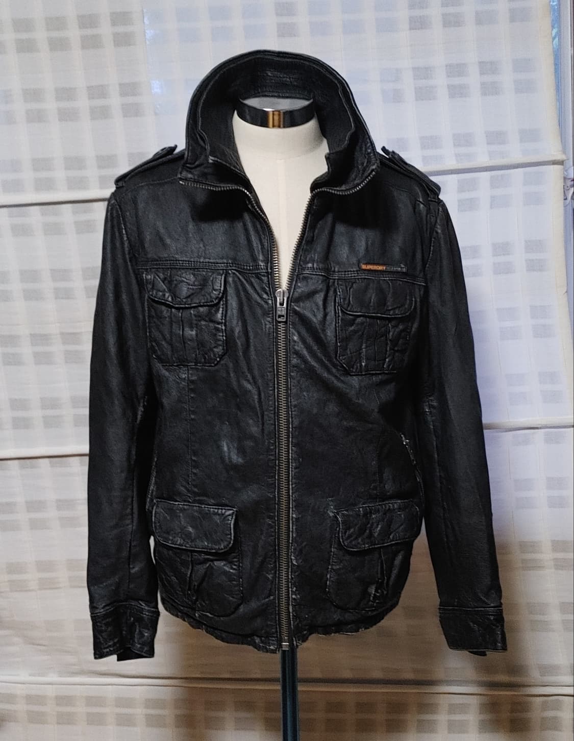(100% 가죽) 슈퍼드라이 빈티지 가죽 자켓 L (100~105) 상품이미지4