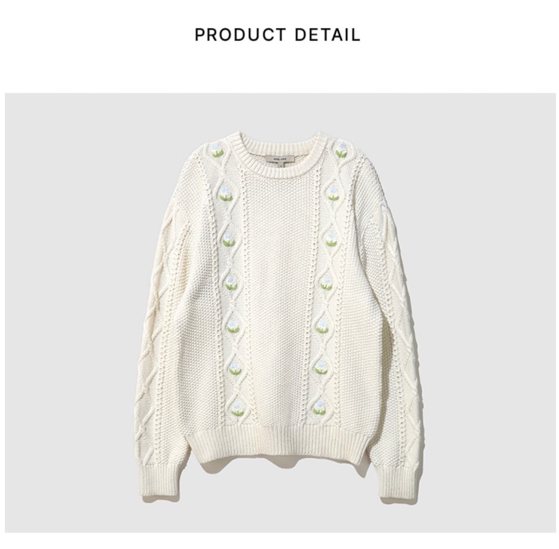 앤유 몬벌크 피셔맨 플라워 니트 (Ivory) 66사이즈 새제품 상품이미지5