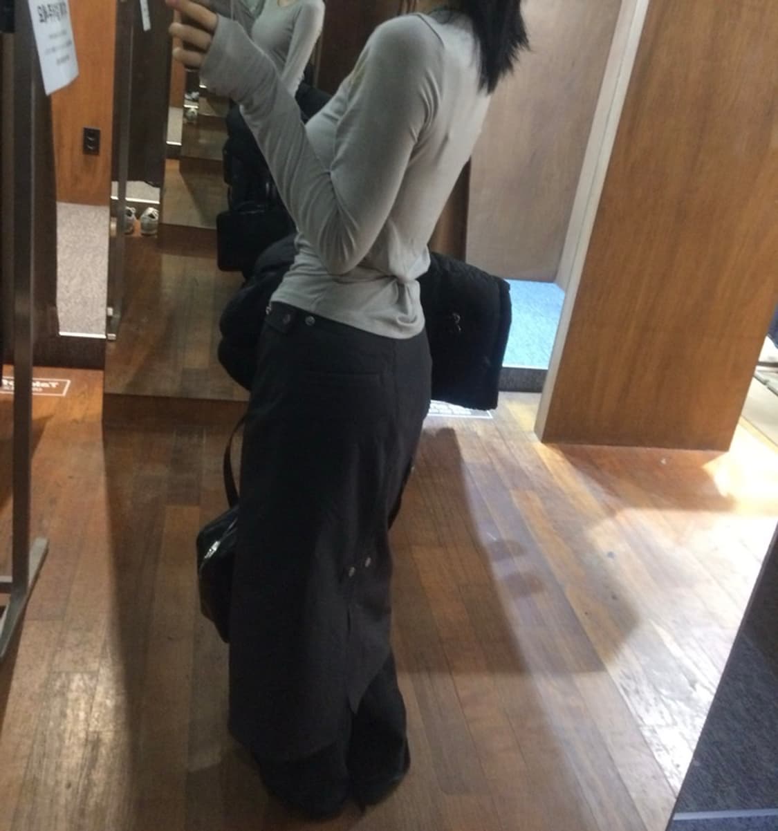 미스치프 카고 미디 스커트 차콜 상품이미지1