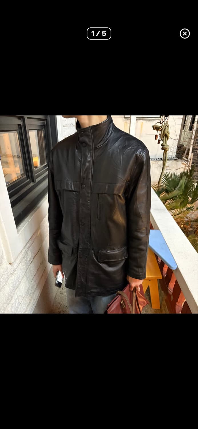 vtg lambskin snap carcoat 상품이미지5