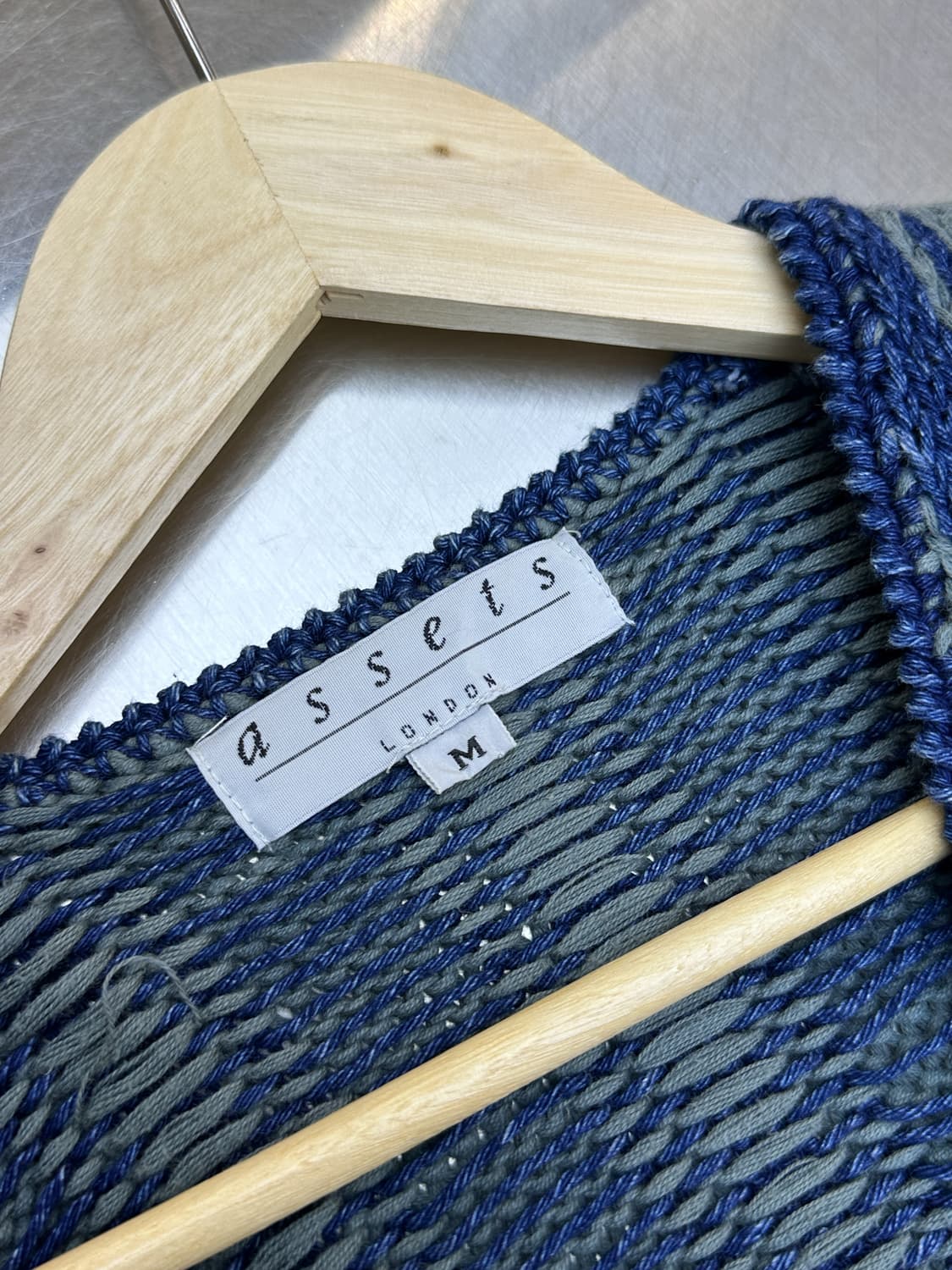 Assets London 플레이드 체크 리넨 집업 가디건 상품이미지5