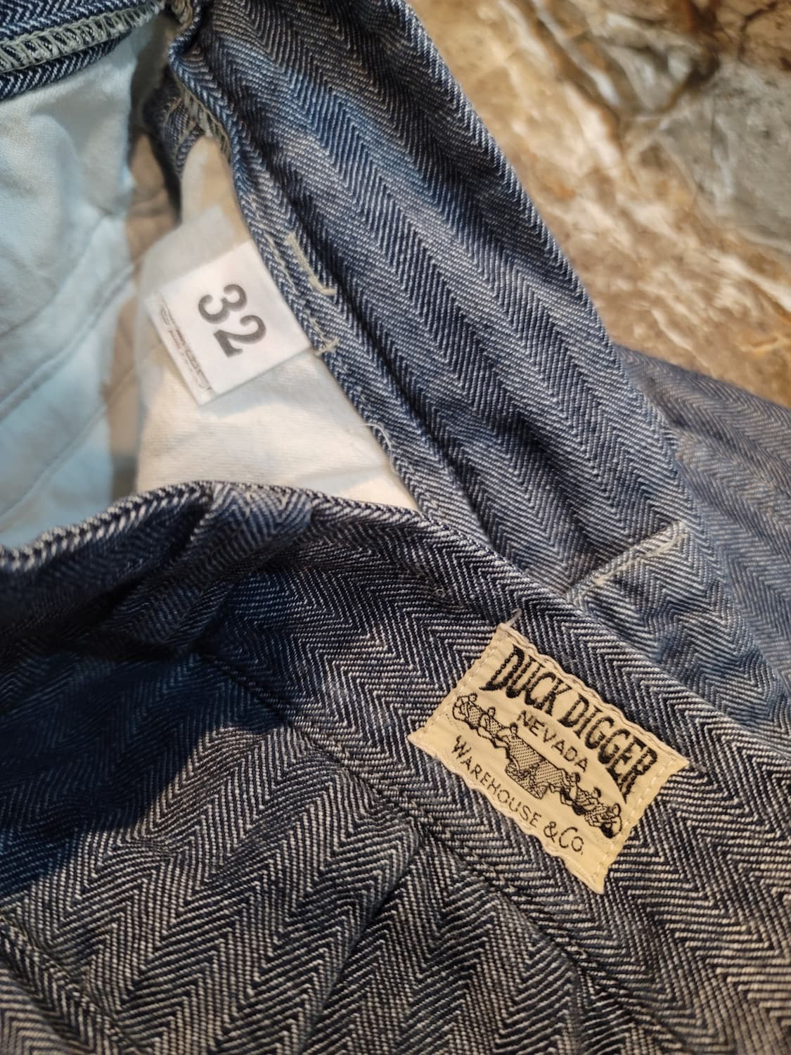 웨어하우스 덕디거 블루 헤링본 워크 팬츠 상품이미지4