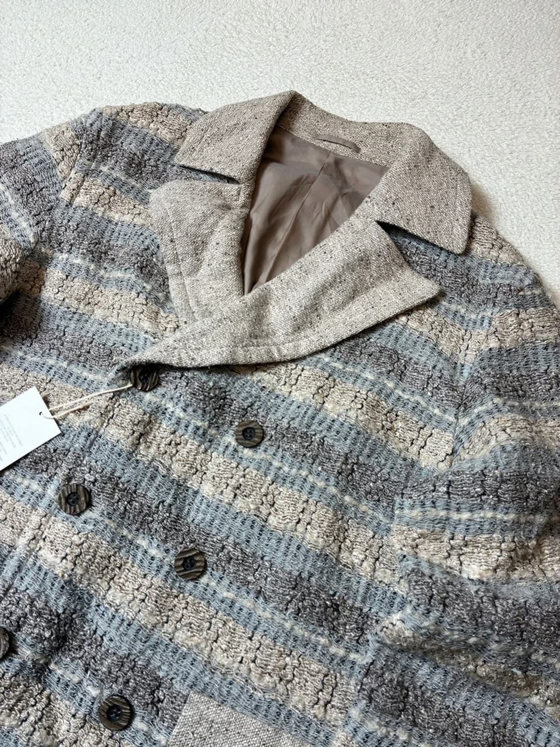 테테옴므 00's 울 혼방 부클레사 더블 코트 PN8036 상품이미지2