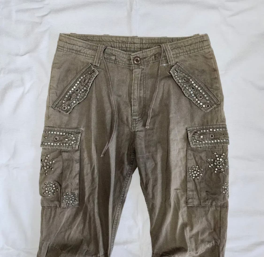 스터드 세미 부츠컷 카고팬츠 상품이미지3