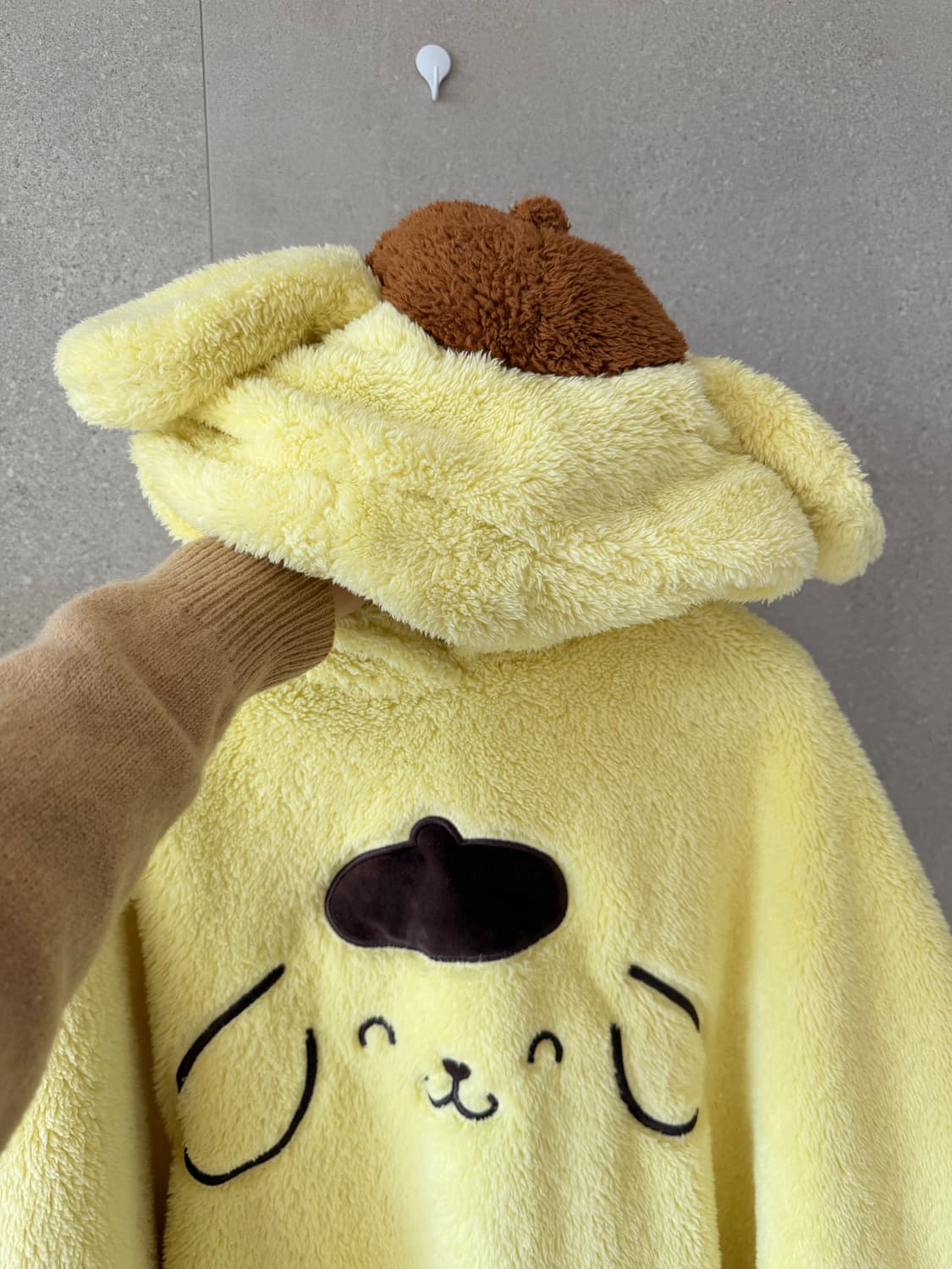 일본 폼푸린 플리스 후드 풀오버 오버핏 상품이미지3