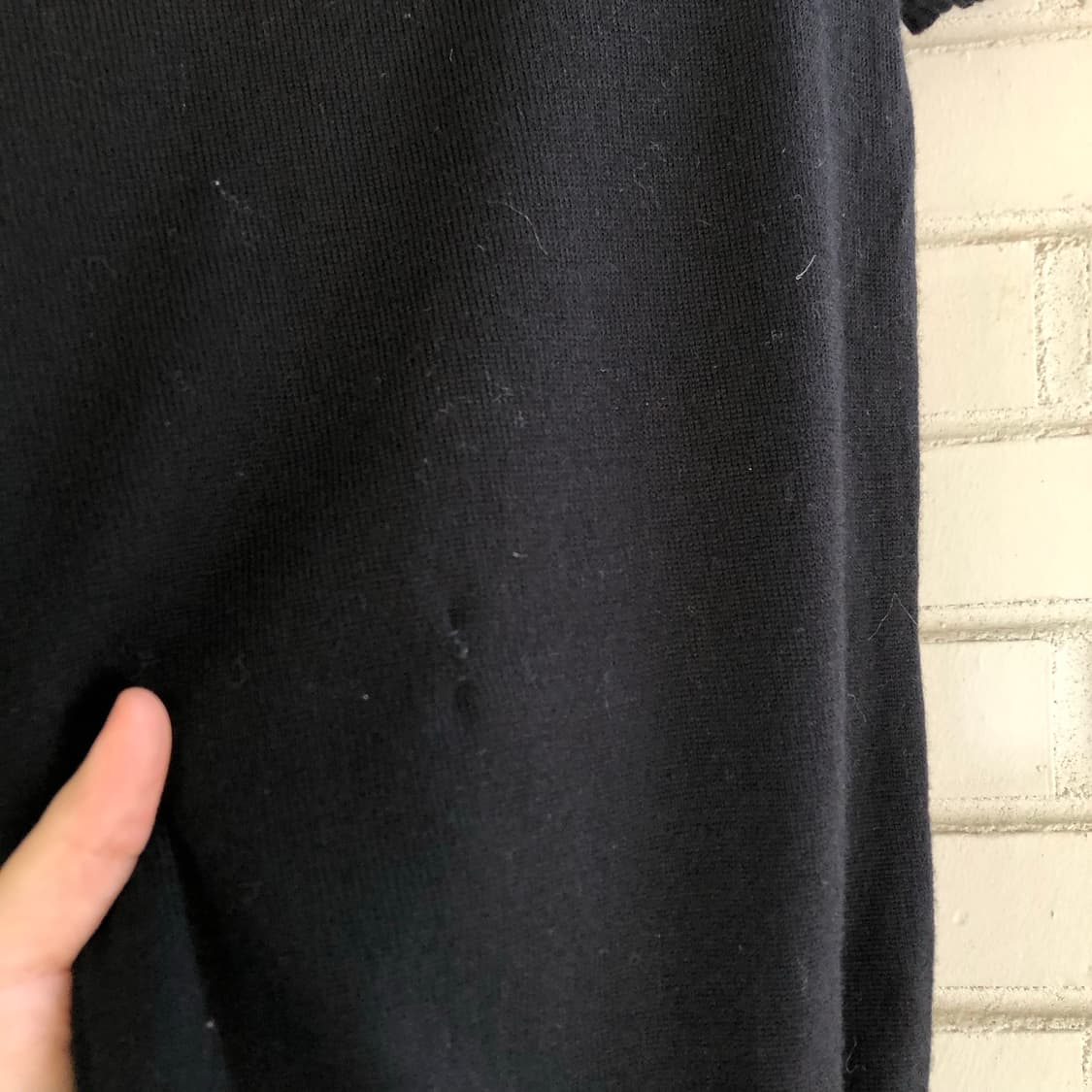 버버리 울 블랙 반팔 니트 상품이미지5