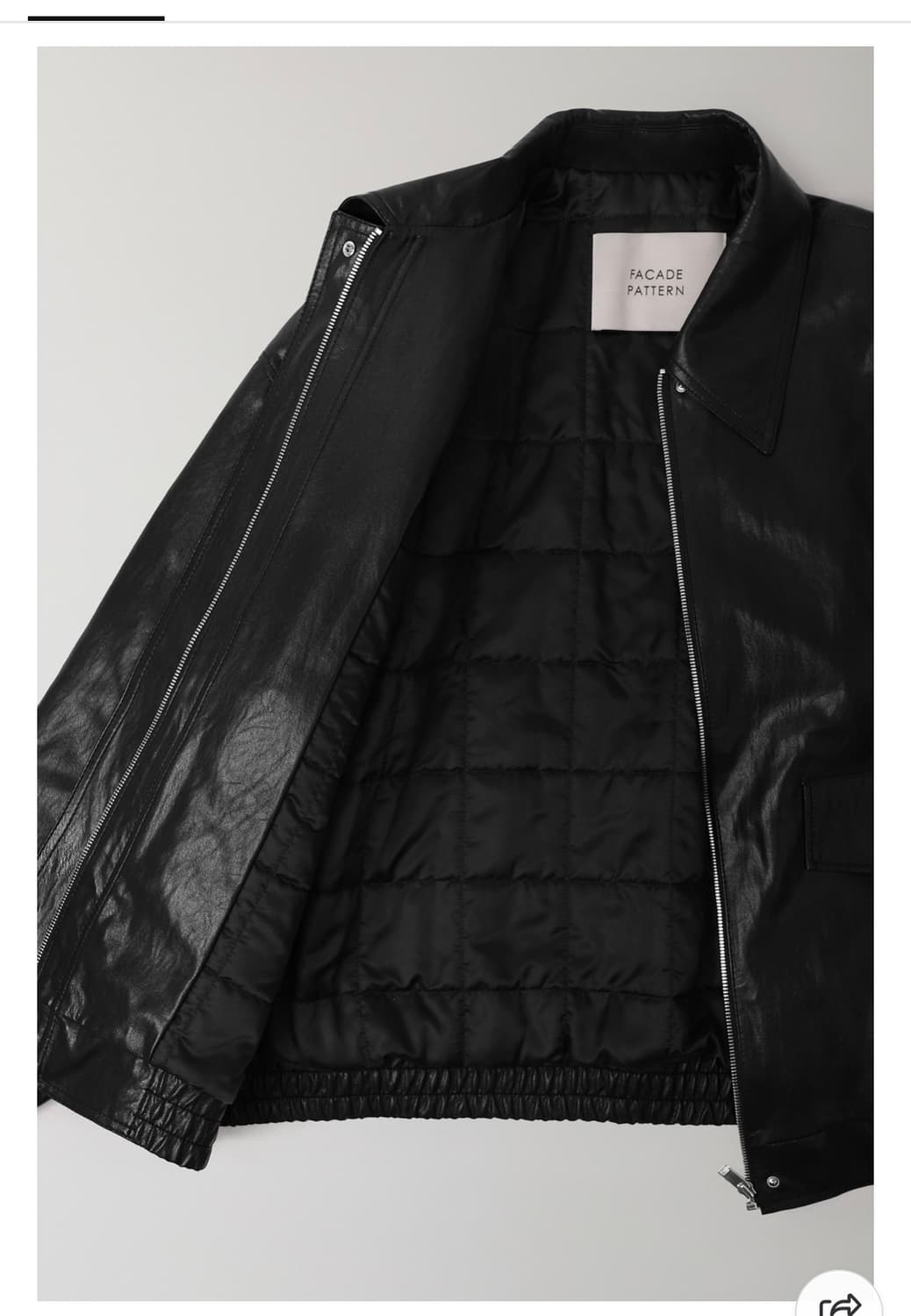 파사드패턴 오버핏 레더 블루종 S 패딩 누빔 자켓 상품이미지3