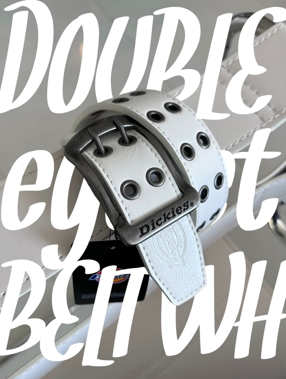 [새상품] 디키즈(Dickies) 로고 더블아일렛 GI 웨빙 벨트 블랙 상품이미지1