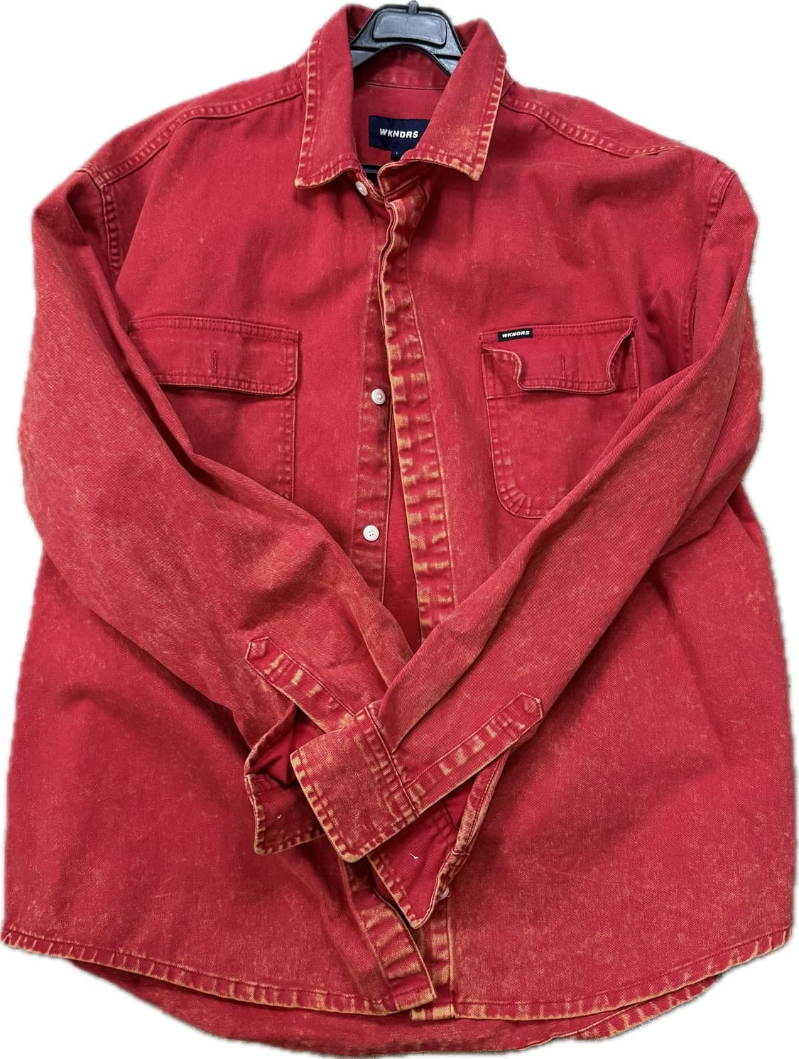 위캔더스 레드 워싱 셔츠 L 상품이미지1
