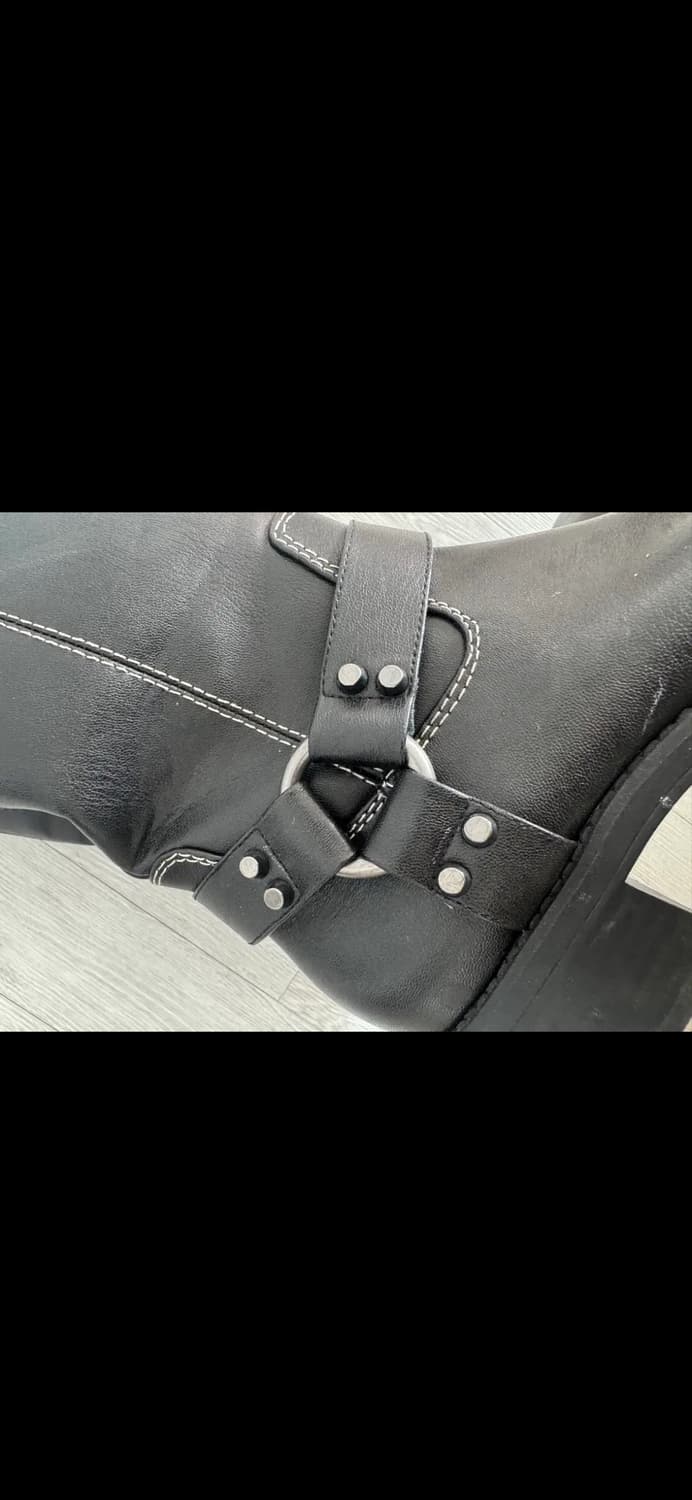 자라 zara 블랙 스티치 바이커 웨스턴 롱 부츠 38 245 상품이미지8