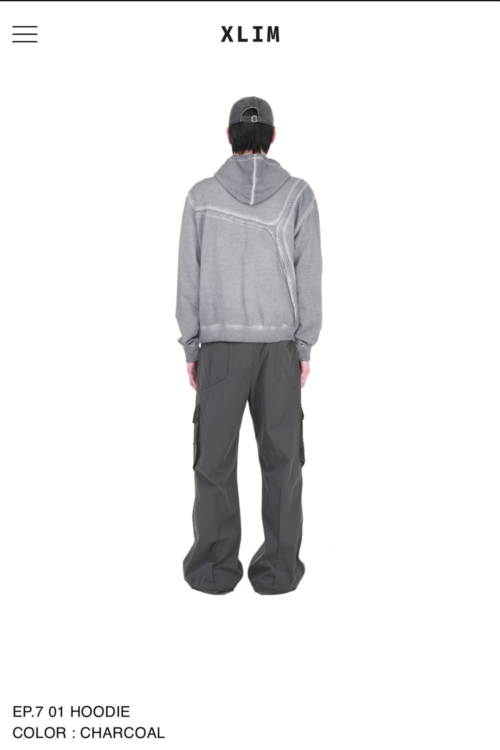 엑슬림 ep7 01 후드티 차콜색상 상품이미지3