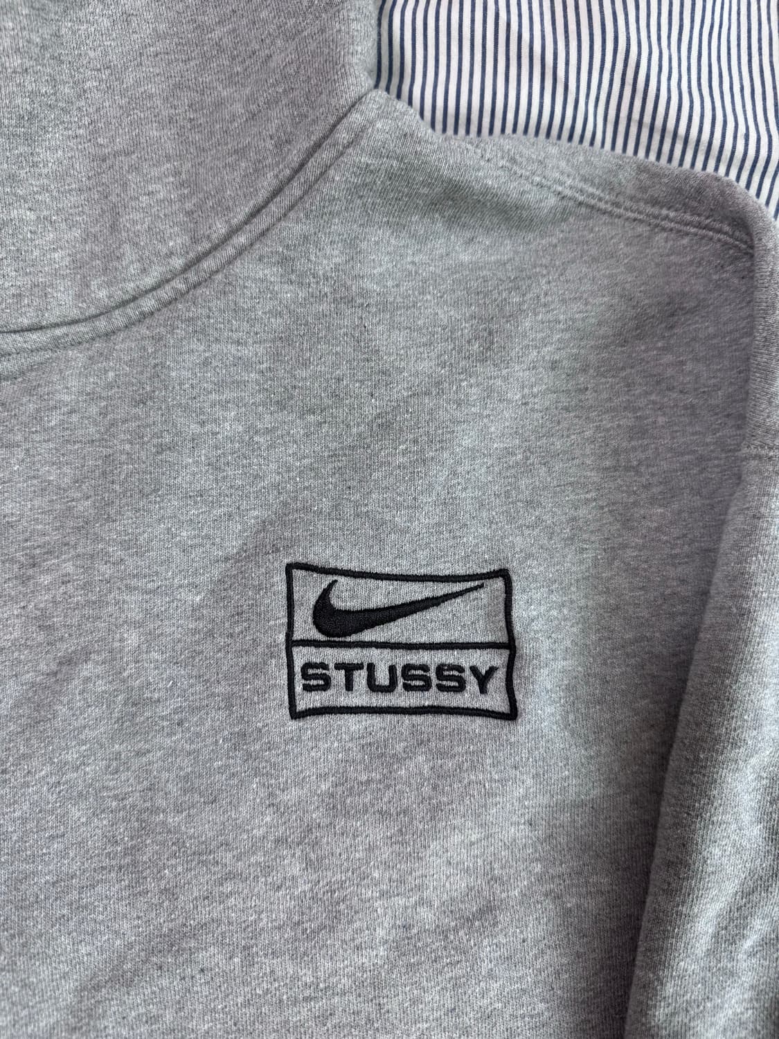 (SS급) 나이키 x 스투시 NRG RA 풀오버 후드 다크 그레이 헤더 상품이미지4