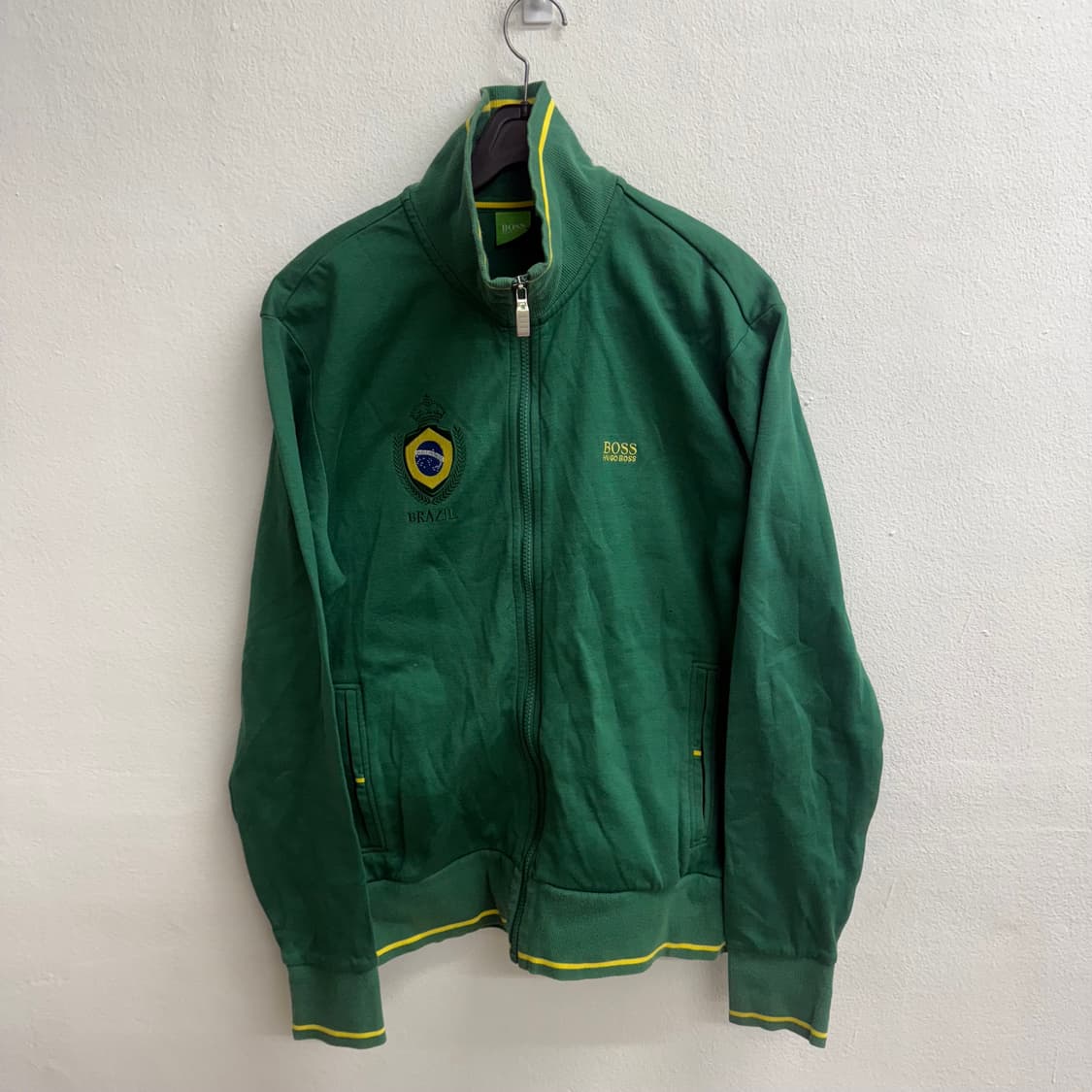 휴고보스 브라질 콜라보 그린 집업 자켓 M 상품이미지1