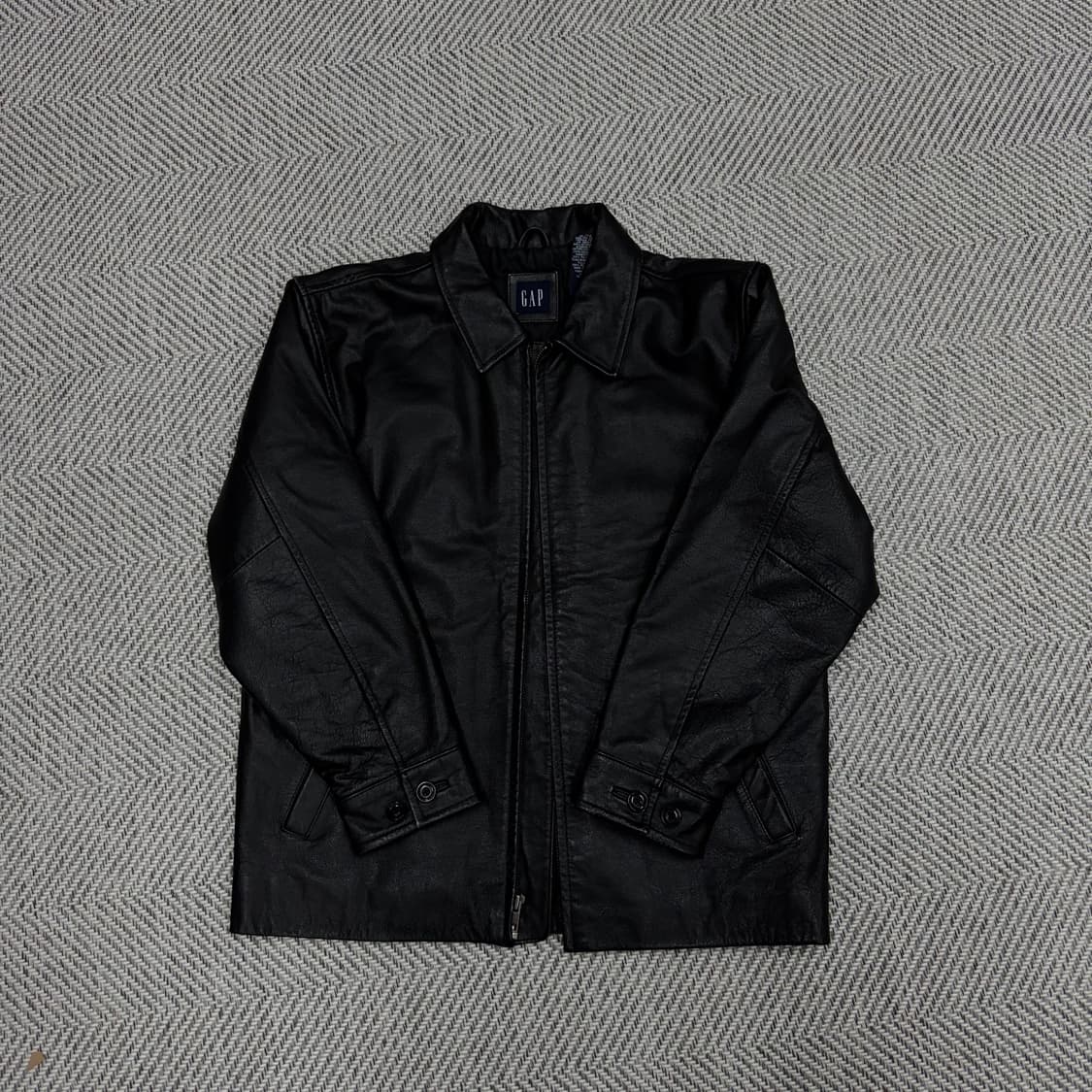 [XL]올드 갭 레더 빈티지 자켓 블랙 상품이미지1