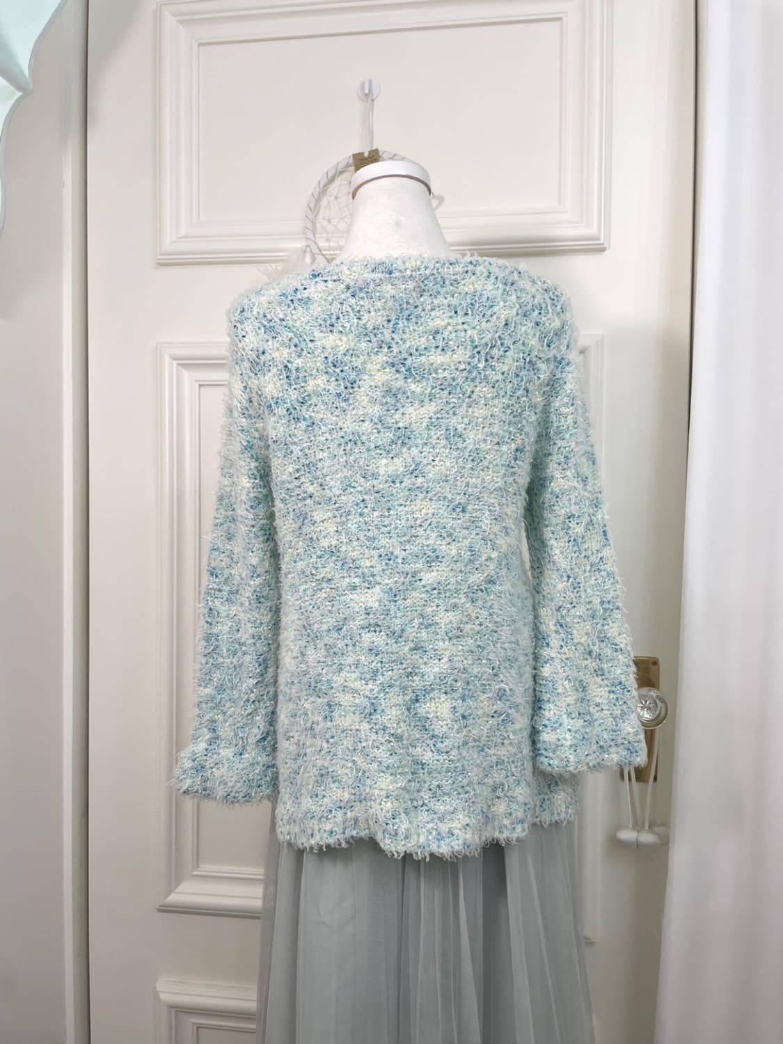 mint blue popcorn boucle sweater(size-M) 상품이미지4
