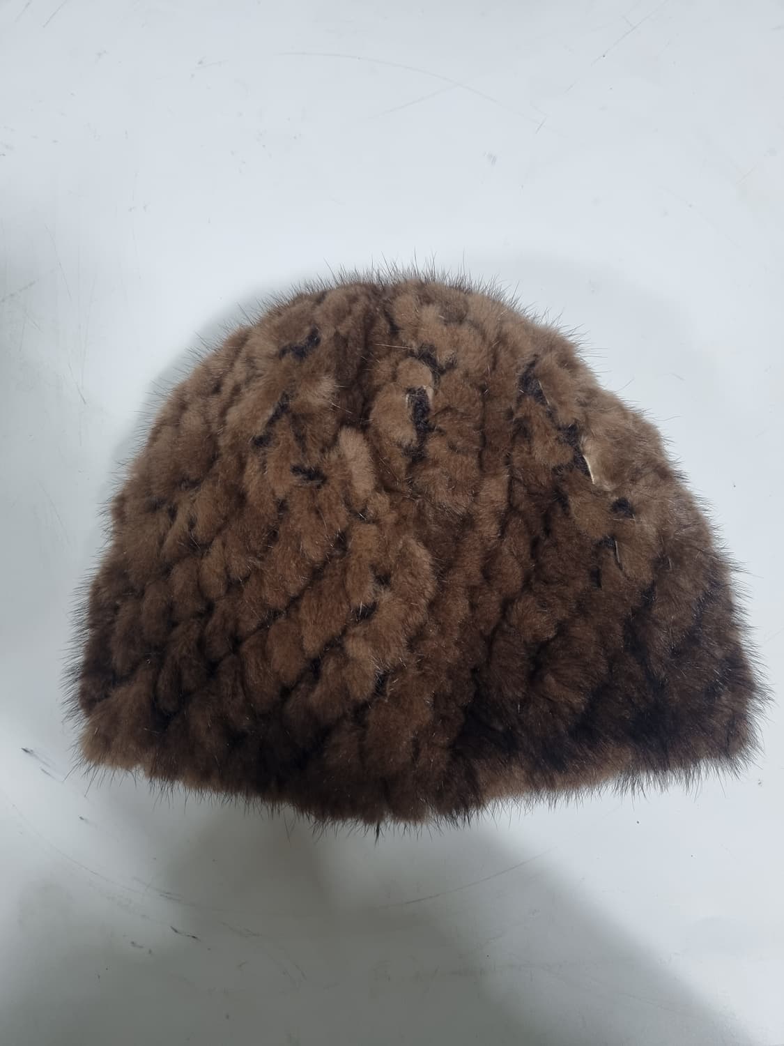 리얼 밍크퍼 니트 안감 비니모자 다크브라운 여성용 상품이미지4