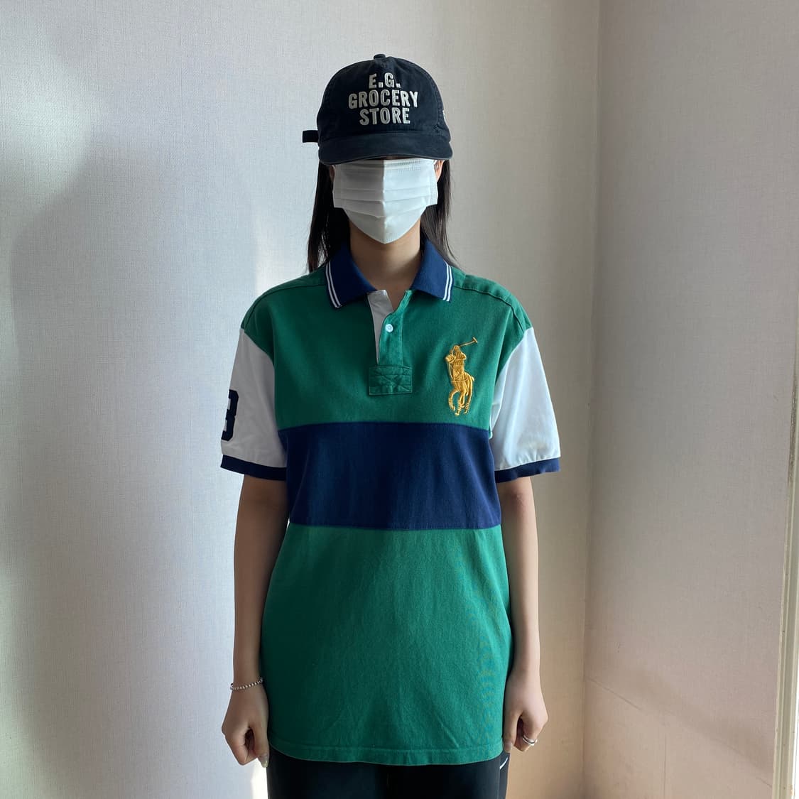 🟢 [Polo Ralph Lauren] 빈티지 그린 블록 피케 셔츠 상품이미지1