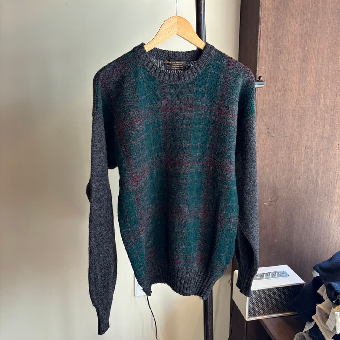 16604 - 브룩스 브라더스 체크 울 니트 (울 100%) 상품이미지2