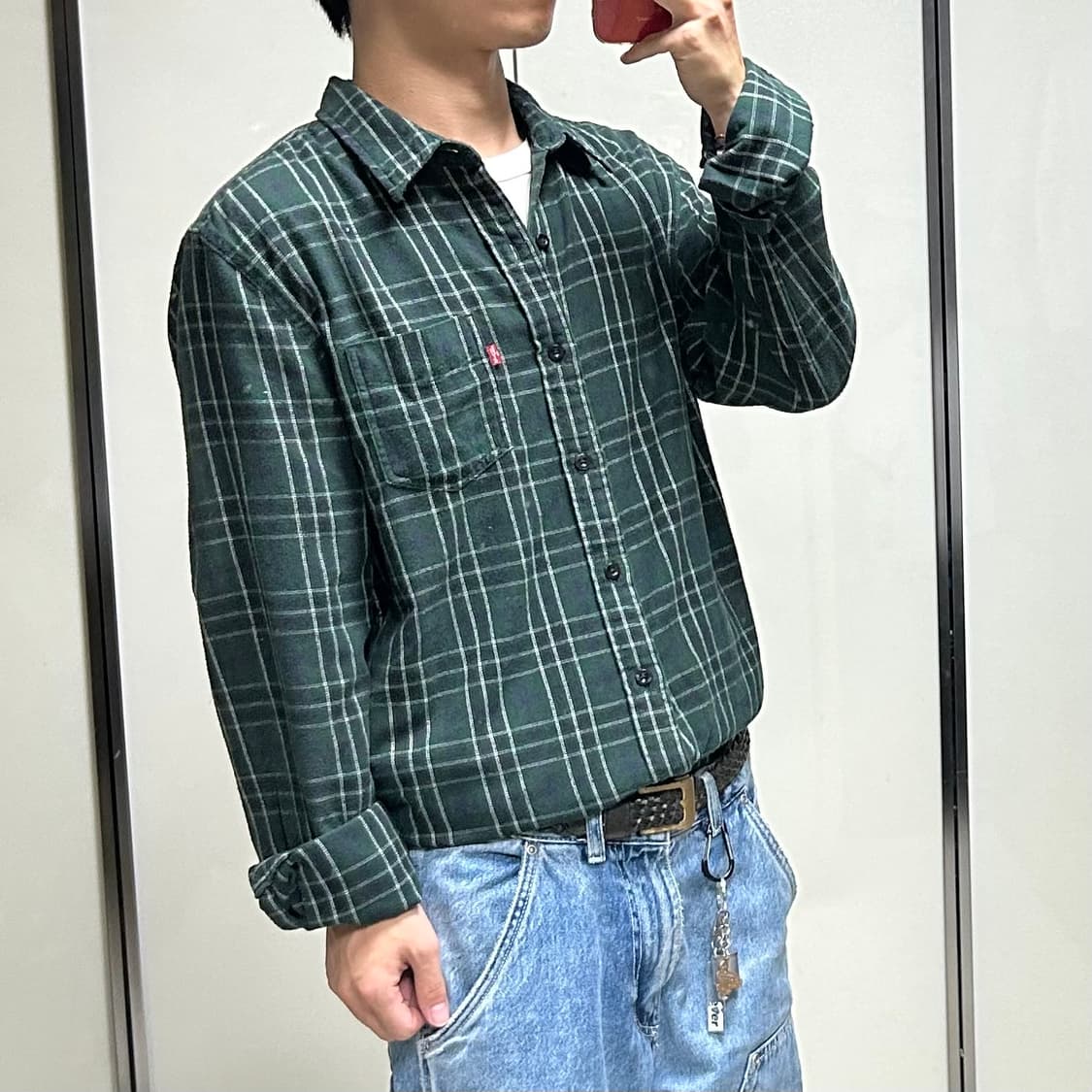 리바이스 체크 플란넬 셔츠 (M) 상품이미지4