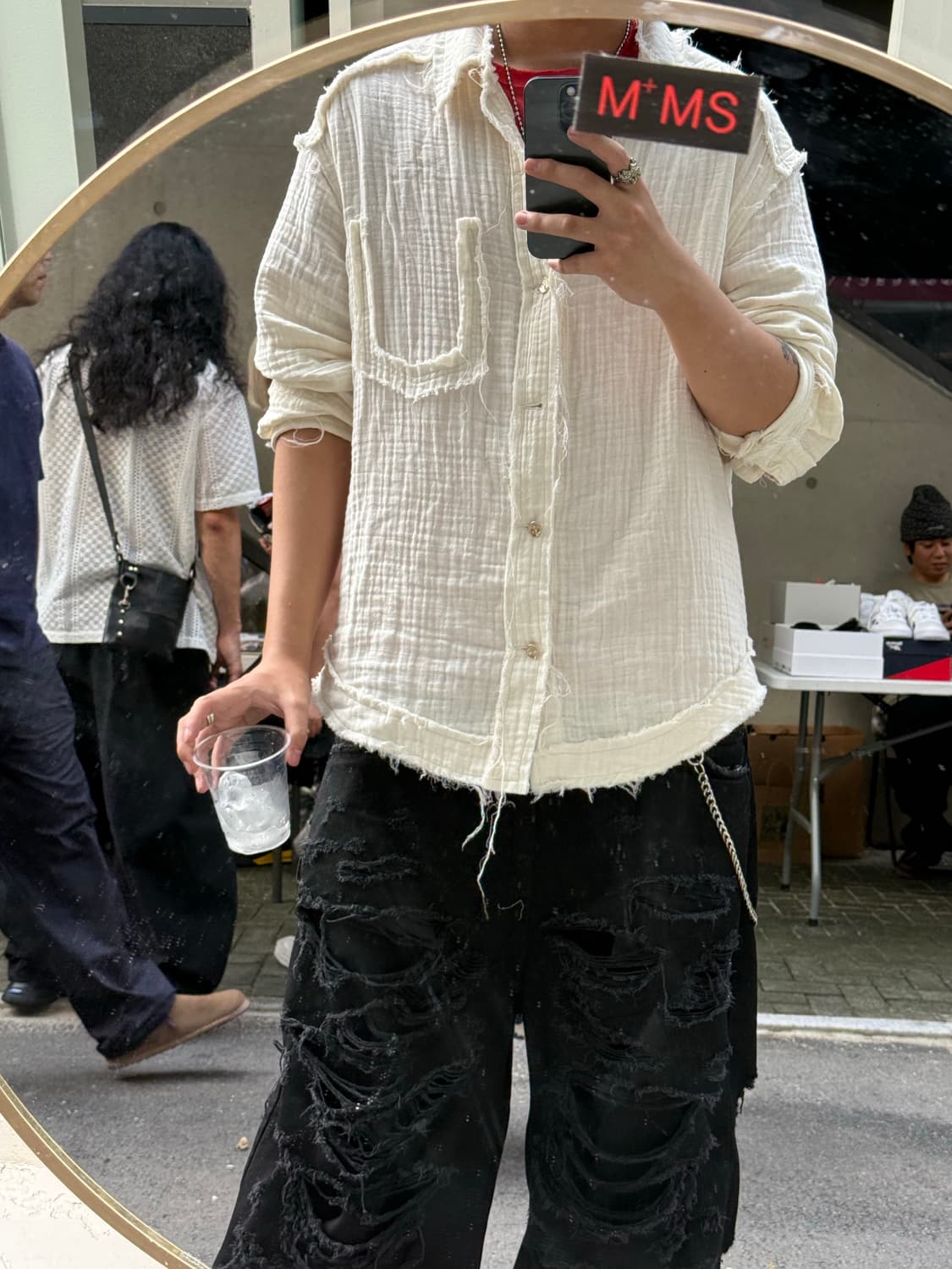 surgery destroyed gauze shirts 'ivory' 상품이미지2
