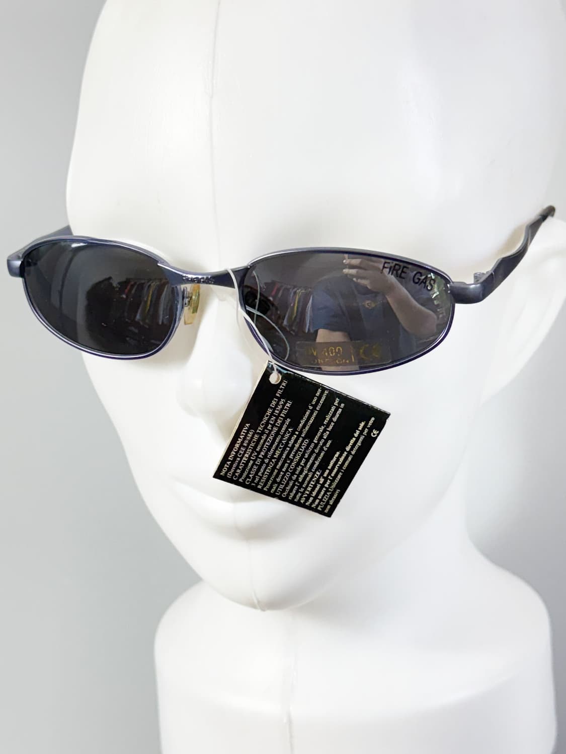 90s FIRE GAS 블루 메탈릭 오벌 프레임 빈티지 선글라스 상품이미지8