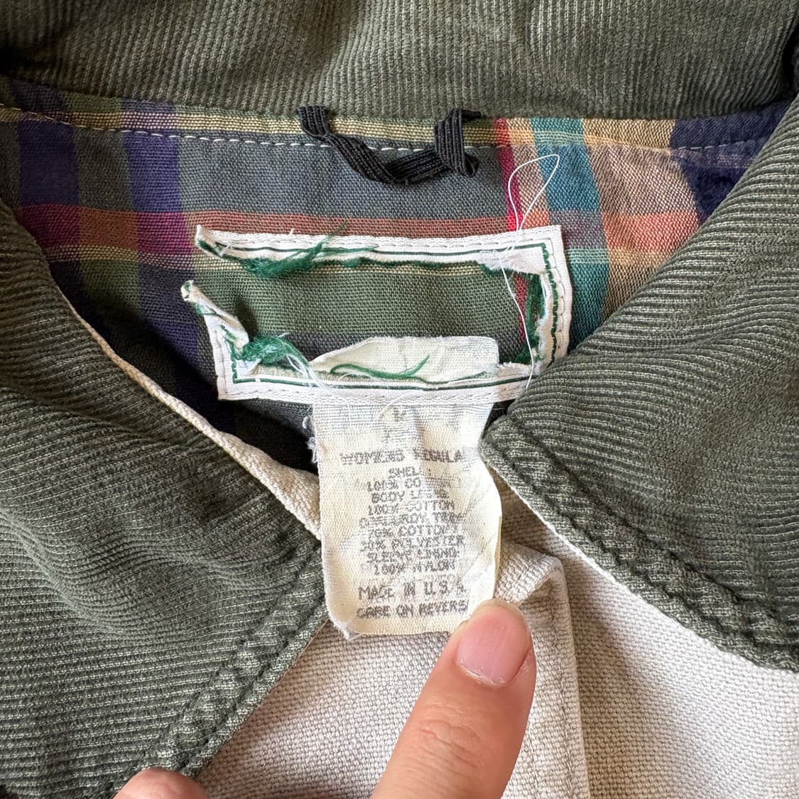 90s L.L.bean 90년대 미국 생산 엘엘빈 아이보리 헌팅 자켓 상품이미지3