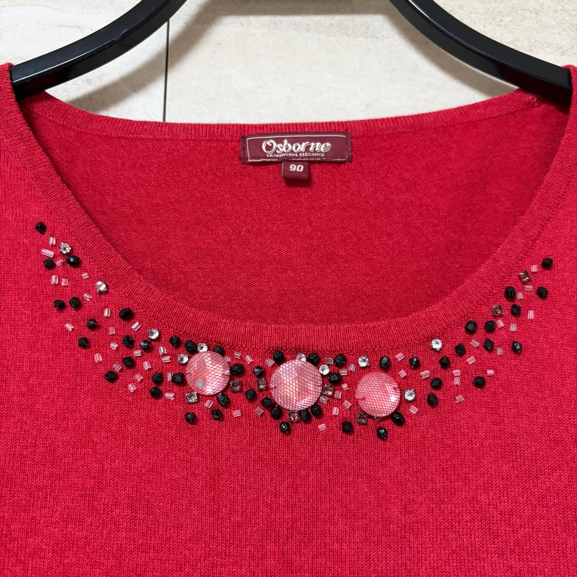 (균일가) red beads knit 상품이미지2