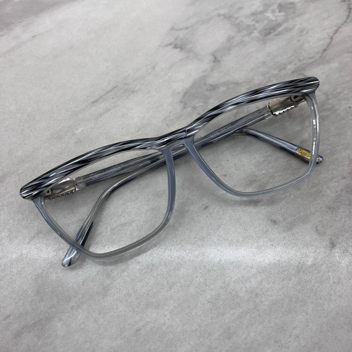 C04 베르사체 VERSACE 지브라 그레이 스퀘어 뿔테 안경 상품이미지1