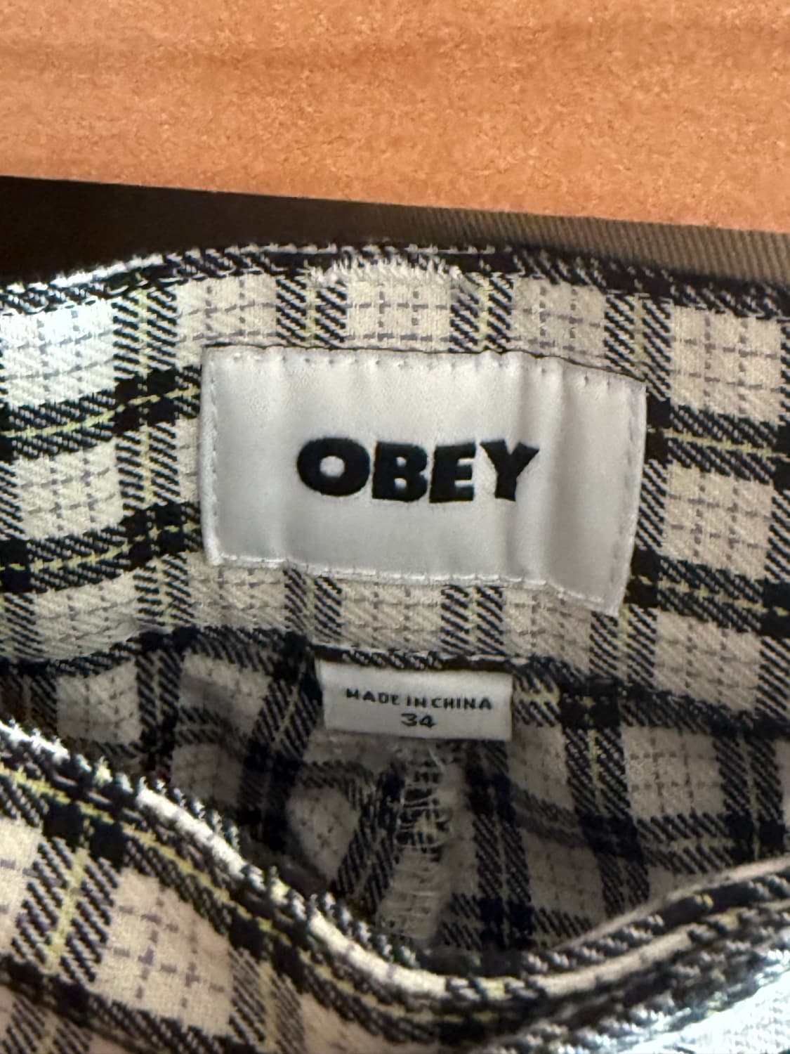 오베이 체크 팬츠 (새상품) 34사이즈 상품이미지3
