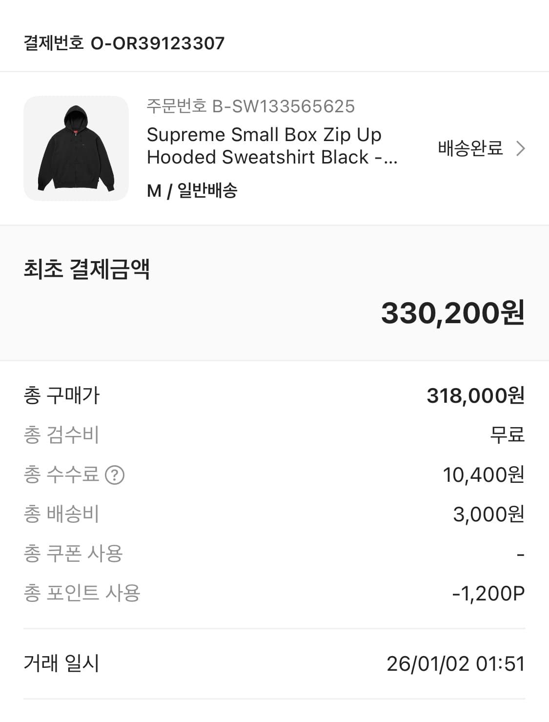 슈프림 스몰박스 집업 후드 스웨트셔츠 블랙 상품이미지2