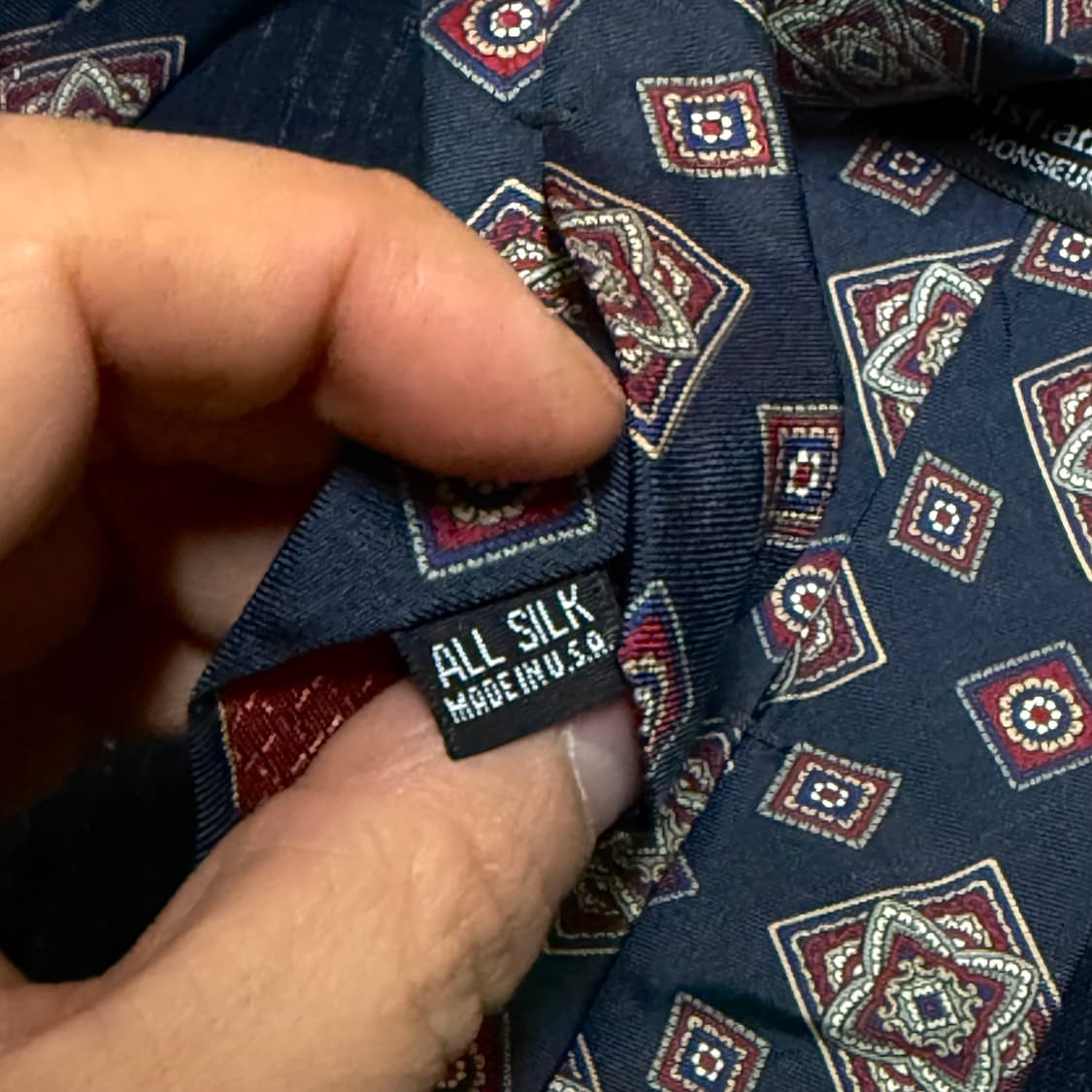 90‘s 크리스찬 디올 지오매트릭 패턴 실크 타이 상품이미지5