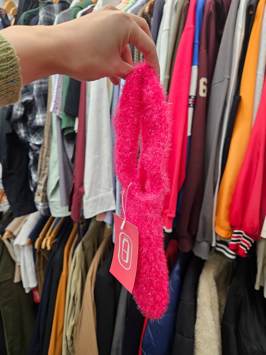 핫핑크 뜨개가방 상품이미지2