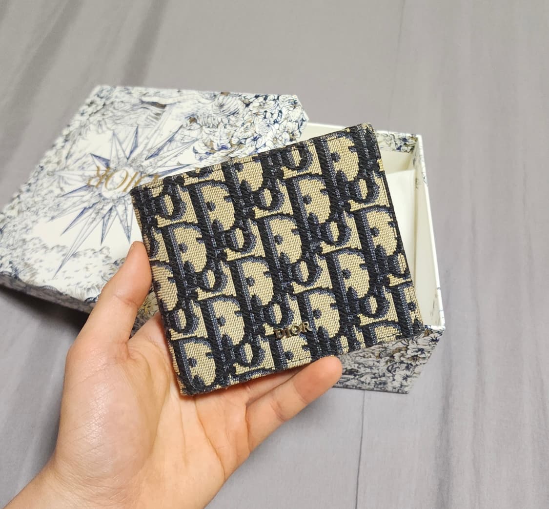디올 오블리크 자카드 컴펙트 반지갑 상품이미지1