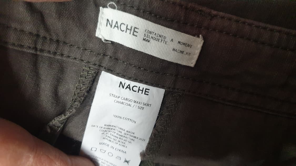 NACHE 카고 맥시 스커트 차콜 상품이미지3