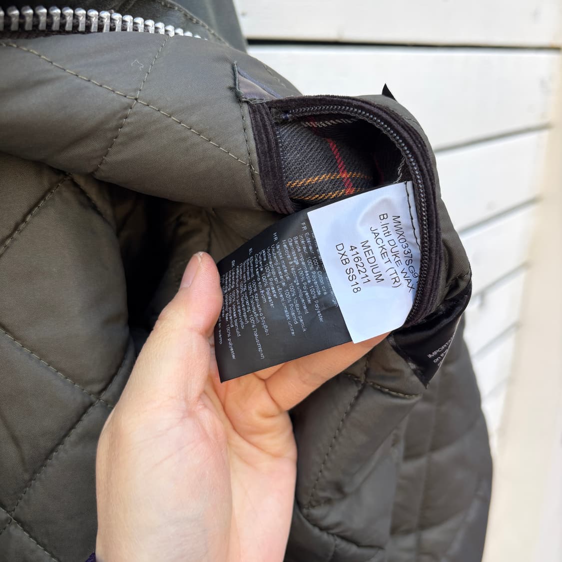 Barbour 바버 인터네셔널 듀크 퀼팅 왁스 자켓 상품이미지10