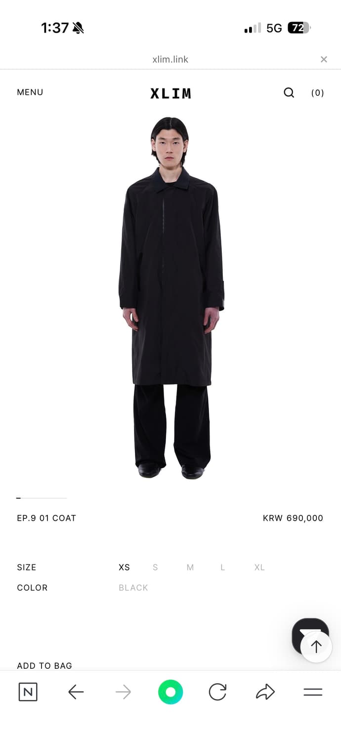 XLIM EP.9 01 COAT BLACK 상품이미지1