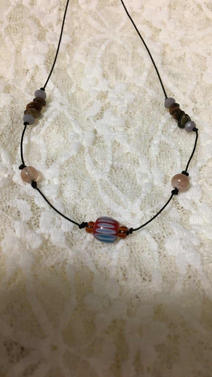 원석 비즈 끈목걸이 상품이미지3