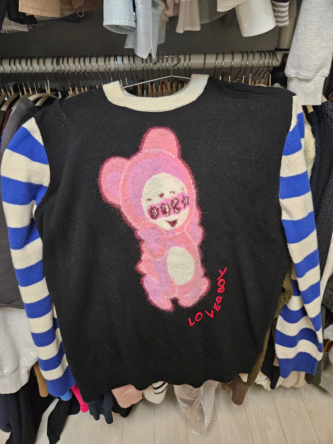 찰스 제프리 러버보이 곰돌이 니트 L 새상품 상품이미지1