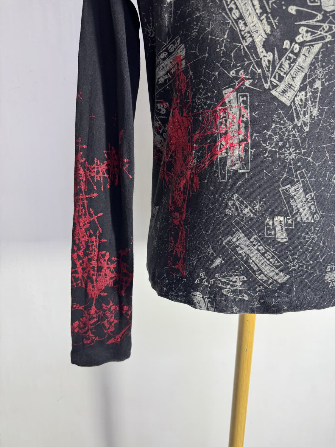 h. anarchy 올오버 프린트 하이넥 탑 y2k 고딕 펑크 vkei 상품이미지6