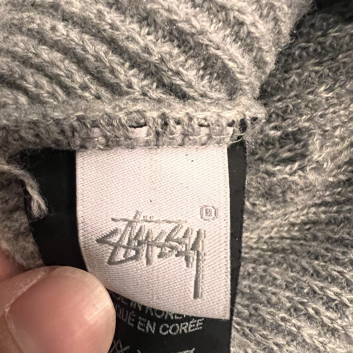 13FW 스투시 베이직 라벨 비니 그레이 상품이미지3