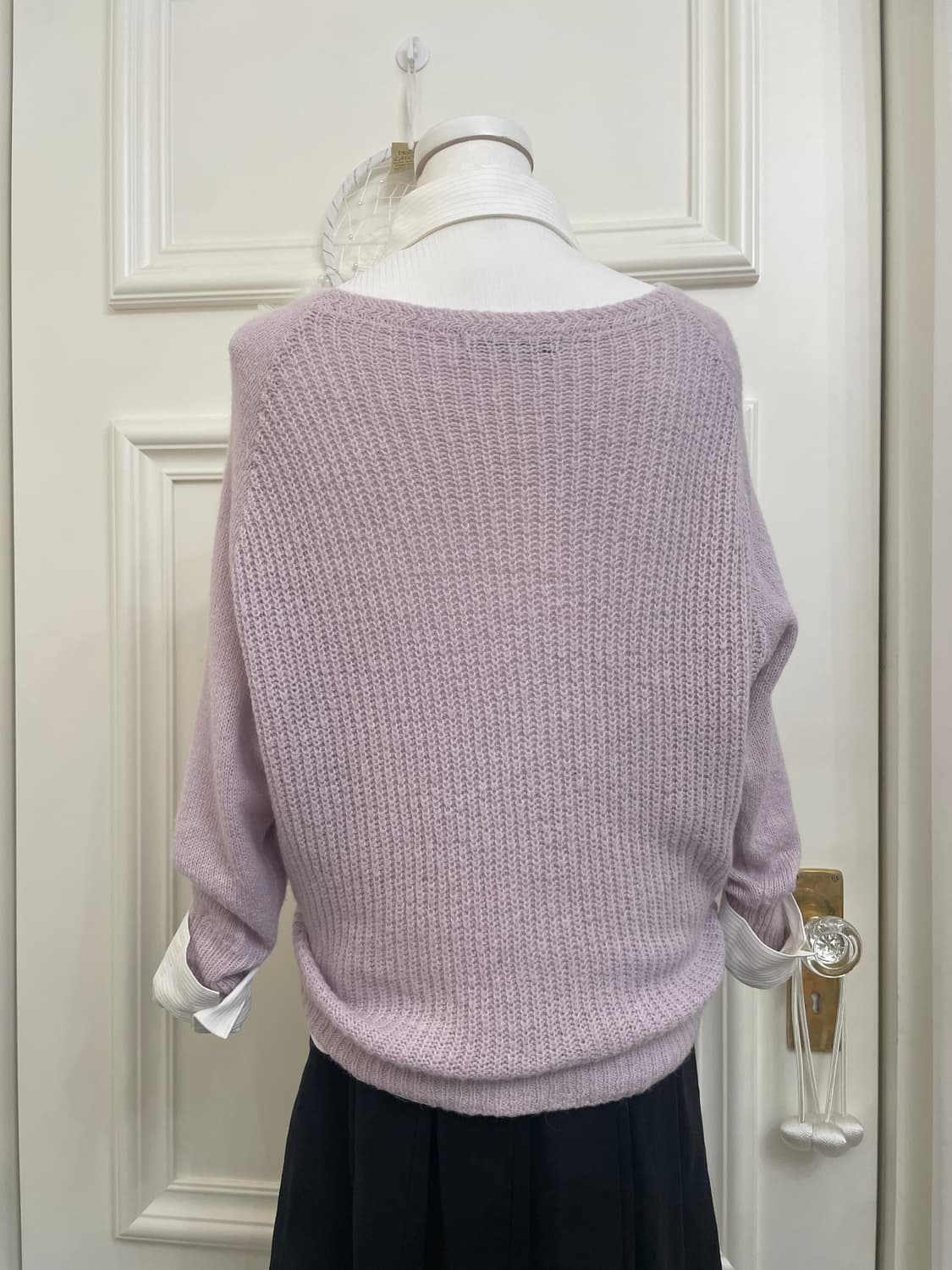lavender alpaca loose sweater&white shir 상품이미지4