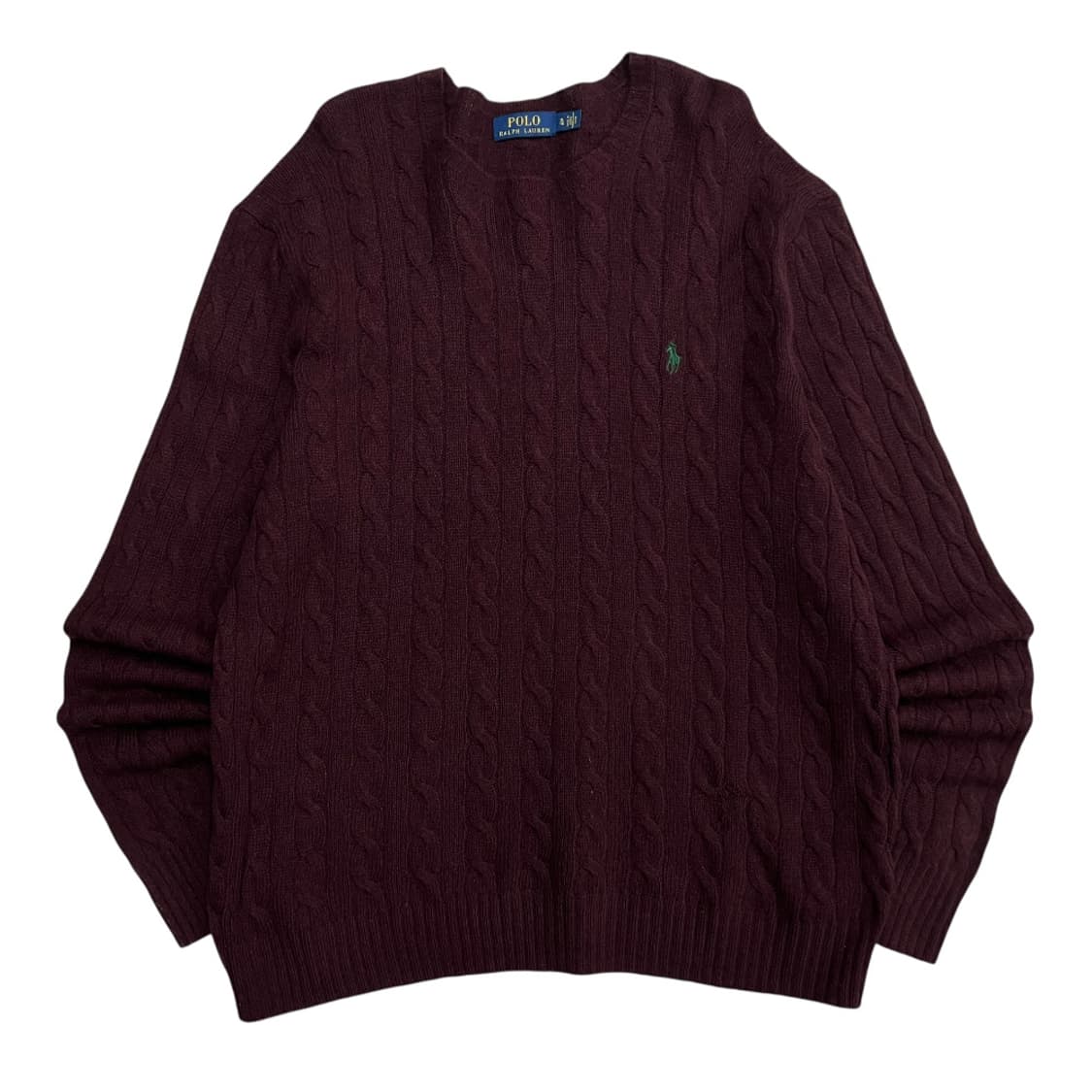 폴로 랄프로렌 그린포니 버건디 꽈배기 니트 XL 상품이미지2