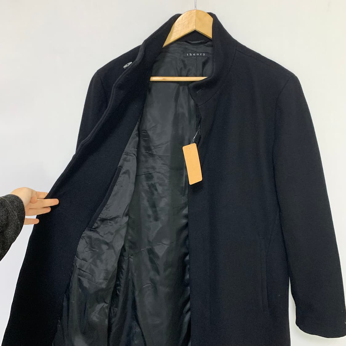 띠어리 블랙 노카라 울 코트 빈티지 M 사이즈 상품이미지9