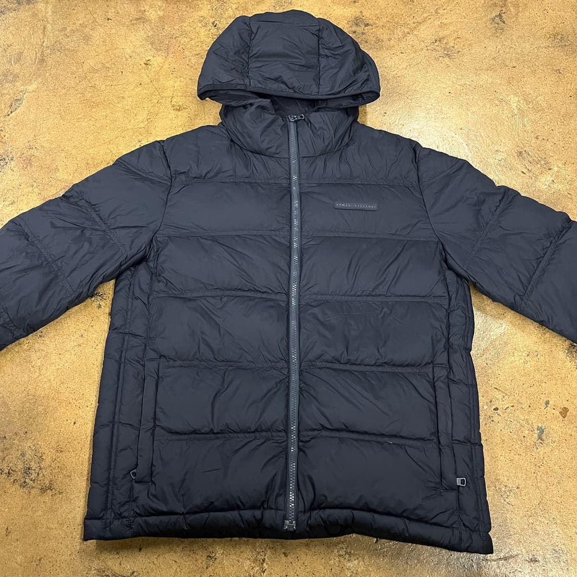 [정품/M] 아르마니 익스체인지 블랙 후드 패딩 점퍼 b10 상품이미지3