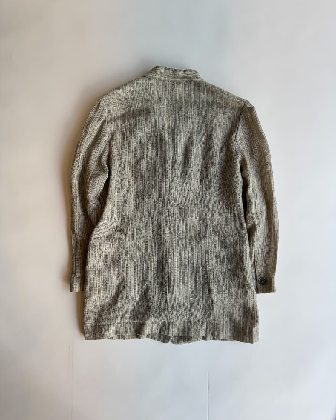 Vintage Striped Collarless Blazer 상품이미지2